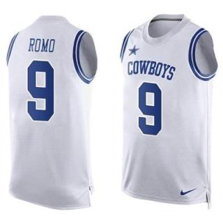 Nike Dallas Cowboys #9 Tony Romo White Men's Stitched NFL Name-Number Tank Tops Jersey