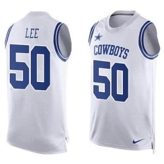 Nike Dallas Cowboys #50 Sean Lee White Men's Stitched NFL Name-Number Tank Tops Jersey