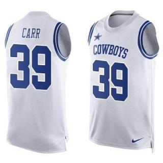 Nike Dallas Cowboys #39 Brandon Carr White Men's Stitched NFL Name-Number Tank Tops Jersey