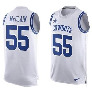 Nike Dallas Cowboys #55 Rolando McClain White Men's Stitched NFL Name-Number Tank Tops Jersey