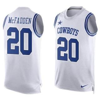Nike Dallas Cowboys #20 Darren McFadden White Men's Stitched NFL Name-Number Tank Tops Jersey
