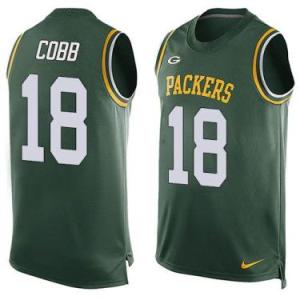 Nike Green Bay Packers #18 Randall Cobb Green Color Men's Stitched NFL Name-Number Tank Tops Jersey