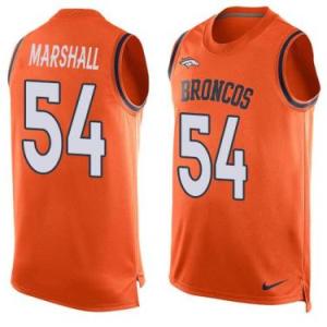 Nike Denver Broncos #54 Brandon Marshall Orange Color Men's Stitched NFL Name-Number Tank Tops Jersey