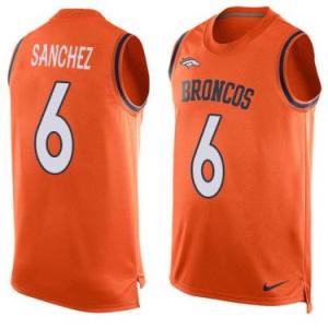 Nike Denver Broncos #6 Mark Sanchez Orange Color Men's Stitched NFL Name-Number Tank Tops Jersey