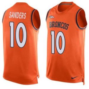 Nike Denver Broncos #10 Emmanuel Sanders Orange Color Men's Stitched NFL Name-Number Tank Tops Jersey