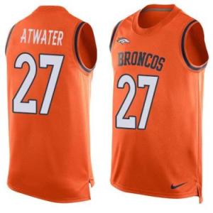 Nike Denver Broncos #27 Steve Atwater Orange Color Men's Stitched NFL Name-Number Tank Tops Jersey