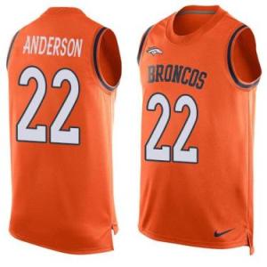 Nike Denver Broncos #22 C.J. Anderson Orange Color Men's Stitched NFL Name-Number Tank Tops Jersey