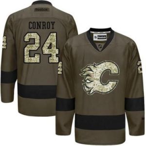Calgary Flames #24 Craig Conroy Green Salute To Service Men's Stitched Reebok NHL Jerseys