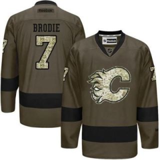 Calgary Flames #7 TJ Brodie Green Salute To Service Men's Stitched Reebok NHL Jerseys