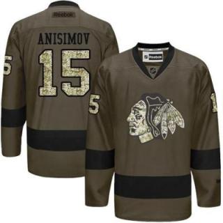 Chicago Blackhawks #15 Artem Anisimov Green Salute To Service Men's Stitched Reebok NHL Jerseys