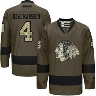 Chicago Blackhawks #4 Niklas Hjalmarsson Green Salute To Service Men's Stitched Reebok NHL Jerseys