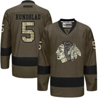 Chicago Blackhawks #5 David Rundblad Green Salute To Service Men's Stitched Reebok NHL Jerseys
