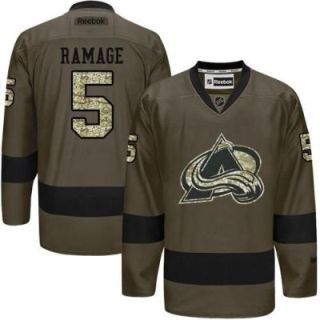 Colorado Avalanche #5 Rob Ramage Green Salute To Service Men's Stitched Reebok NHL Jerseys