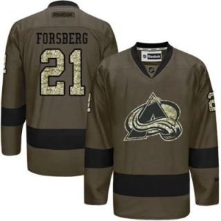 Colorado Avalanche #21 Peter Forsberg Green Salute To Service Men's Stitched Reebok NHL Jerseys