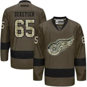 Detroit Red Wings #65 Danny DeKeyser Green Salute To Service Men's Stitched Reebok NHL Jerseys