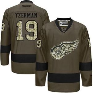 Detroit Red Wings #19 Steve Yzerman Green Salute To Service Men's Stitched Reebok NHL Jerseys
