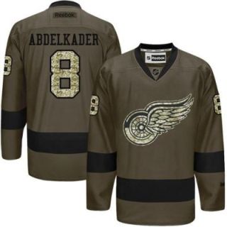 Detroit Red Wings #8 Justin Abdelkader Green Salute To Service Men's Stitched Reebok NHL Jerseys