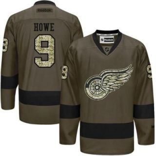 Detroit Red Wings #9 Gordie Howe Green Salute To Service Men's Stitched Reebok NHL Jerseys