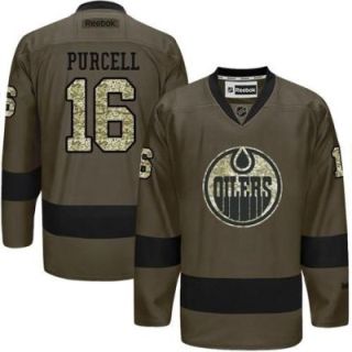 Edmonton Oilers #16 Teddy Purcell Green Salute To Service Men's Stitched Reebok NHL Jerseys