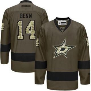 Dallas Stars #14 Jamie Benn Green Salute To Service Men's Stitched Reebok NHL Jerseys