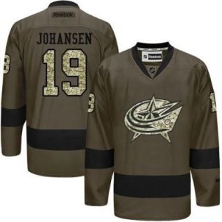 Columbus Blue Jackets #19 Ryan Johansen Green Salute To Service Men's Stitched Reebok NHL Jerseys
