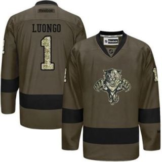 Florida Panthers #1 Roberto Luongo Green Salute To Service Men's Stitched Reebok NHL Jerseys