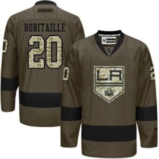 Los Angeles Kings #20 Luc Robitaille Green Salute To Service Men's Stitched Reebok NHL Jerseys