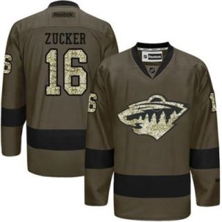 Minnesota Wild #16 Jason Zucker Green Salute To Service Men's Stitched Reebok NHL Jerseys