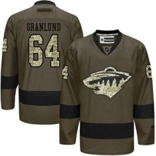 Minnesota Wild #64 Mikael Granlund Green Salute To Service Men's Stitched Reebok NHL Jerseys