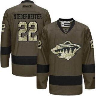 Minnesota Wild #22 Nino Niederreiter Green Salute To Service Men's Stitched Reebok NHL Jerseys