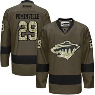 Minnesota Wild #29 Jason Pominville Green Salute To Service Men's Stitched Reebok NHL Jerseys