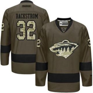 Minnesota Wild #32 Niklas Backstrom Green Salute To Service Men's Stitched Reebok NHL Jerseys