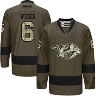 Nashville Predators #6 Shea Weber Green Salute To Service Men's Stitched Reebok NHL Jerseys