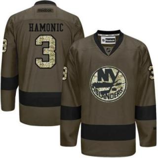New York Islanders #3 Travis Hamonic Green Salute To Service Men's Stitched Reebok NHL Jerseys