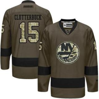 New York Islanders #15 Cal Clutterbuck Green Salute To Service Men's Stitched Reebok NHL Jerseys