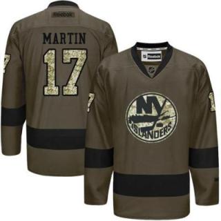 New York Islanders #17 Matt Martin Green Salute To Service Men's Stitched Reebok NHL Jerseys