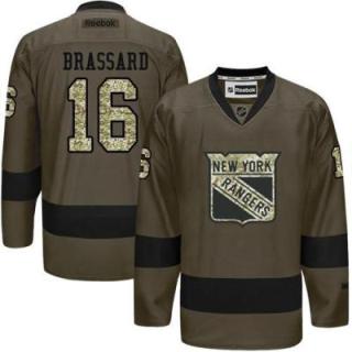 New York Rangers #16 Derick Brassard Green Salute To Service Men's Stitched Reebok NHL Jerseys