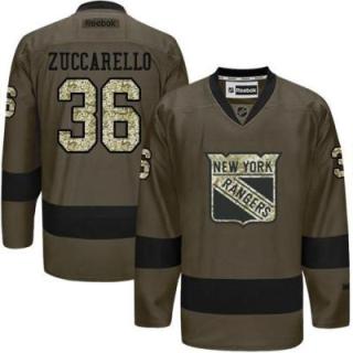 New York Rangers #36 Mats Zuccarello Green Salute To Service Men's Stitched Reebok NHL Jerseys