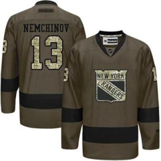 New York Rangers #13 Sergei Nemchinov Green Salute To Service Men's Stitched Reebok NHL Jerseys