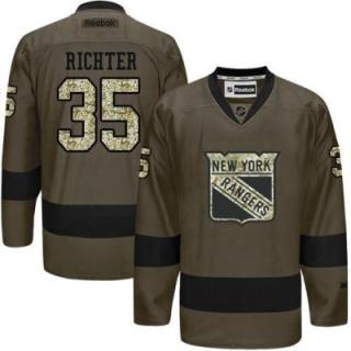 New York Rangers #35 Mike Richter Green Salute To Service Men's Stitched Reebok NHL Jerseys