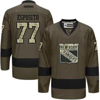 New York Rangers #77 Phil Esposito Green Salute To Service Men's Stitched Reebok NHL Jerseys