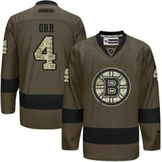 Boston Bruins #4 Bobby Orr Green Salute To Service Men's Stitched Reebok NHL Jerseys