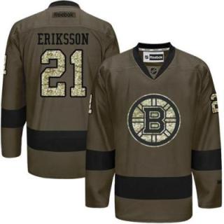 Boston Bruins #21 Loui Eriksson Green Salute To Service Men's Stitched Reebok NHL Jerseys
