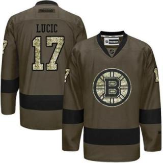 Boston Bruins #17 Milan Lucic Green Salute To Service Men's Stitched Reebok NHL Jerseys