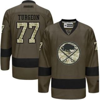 Buffalo Sabres #77 Pierre Turgeon Green Salute To Service Men's Stitched Reebok NHL Jerseys