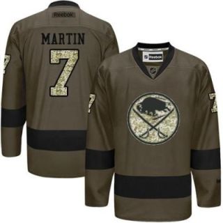Buffalo Sabres #7 Rick Martin Green Salute To Service Men's Stitched Reebok NHL Jerseys