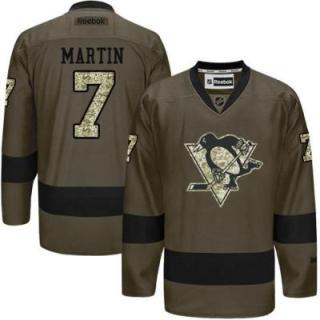 Pittsburgh Penguins #7 Paul Martin Green Salute To Service Men's Stitched Reebok NHL Jerseys