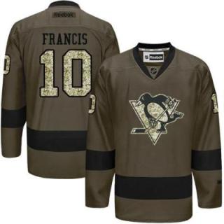 Pittsburgh Penguins #10 Ron Francis Green Salute To Service Men's Stitched Reebok NHL Jerseys