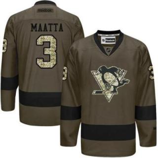 Pittsburgh Penguins #3 Olli Maatta Green Salute To Service Men's Stitched Reebok NHL Jerseys