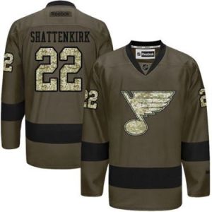 St. Louis Blues #22 Kevin Shattenkirk Green Salute To Service Men's Stitched Reebok NHL Jerseys